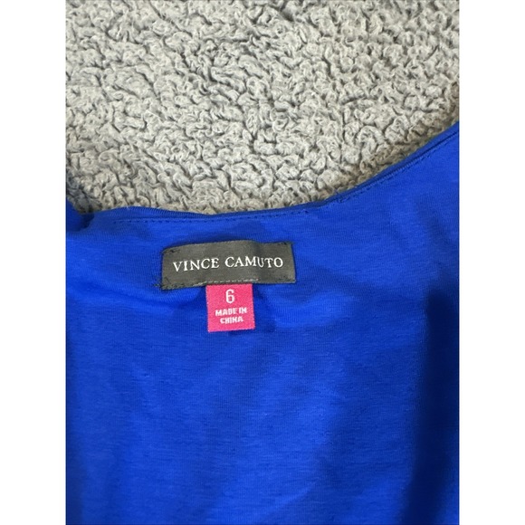 New With Tags Vince Camuto Blue Fitted Sleeveless Knee Length Dress Size 6 - Picture 3 of 9
